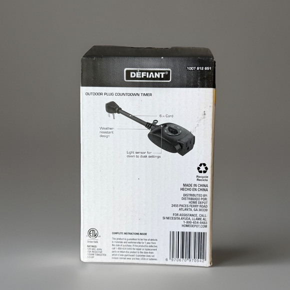 Defiant Outdoor Plug Countdown Timer - Picture 3 of 3